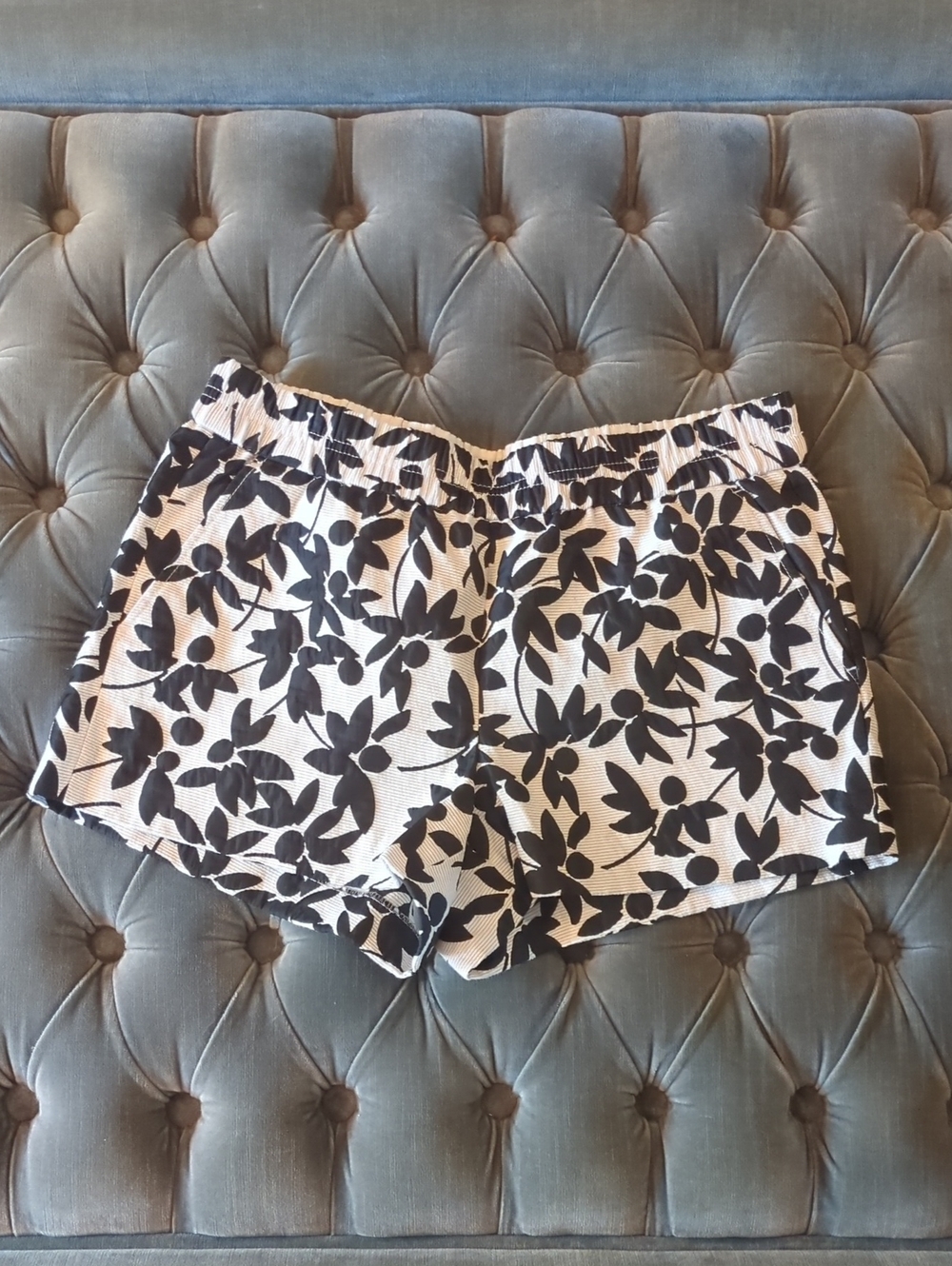 J. Crew Black And White Floral Casual Shorts